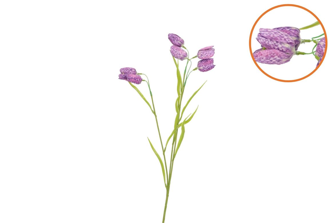 Silk Fritillary Flower Purple Single Stem 58cm