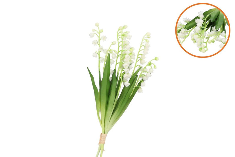 Silk Convallaria White P/4 Bouquet 37cm