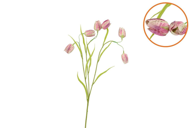 Silk Fritillary Flower Pink Single Stem 58cm