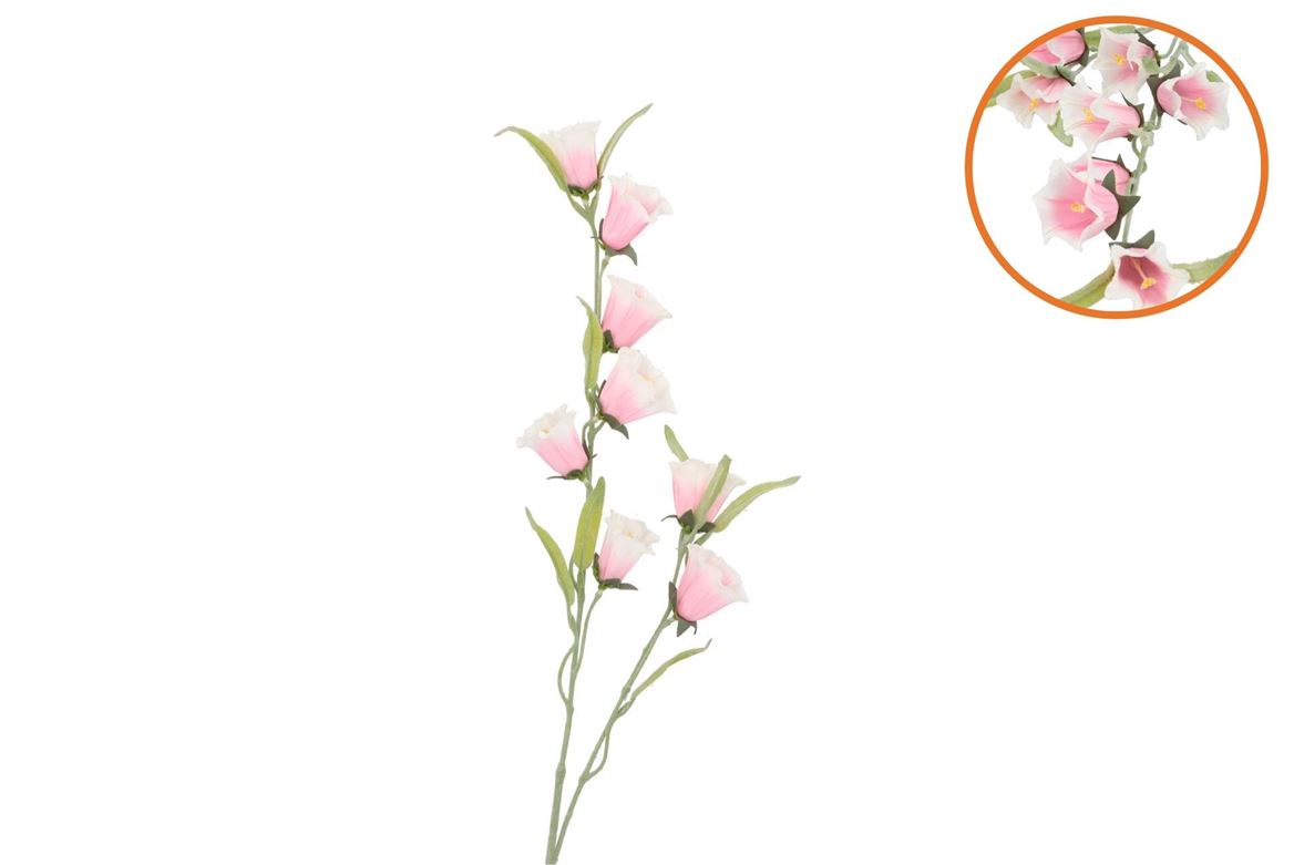 Silk Bellwort Pink Single Stem 82cm