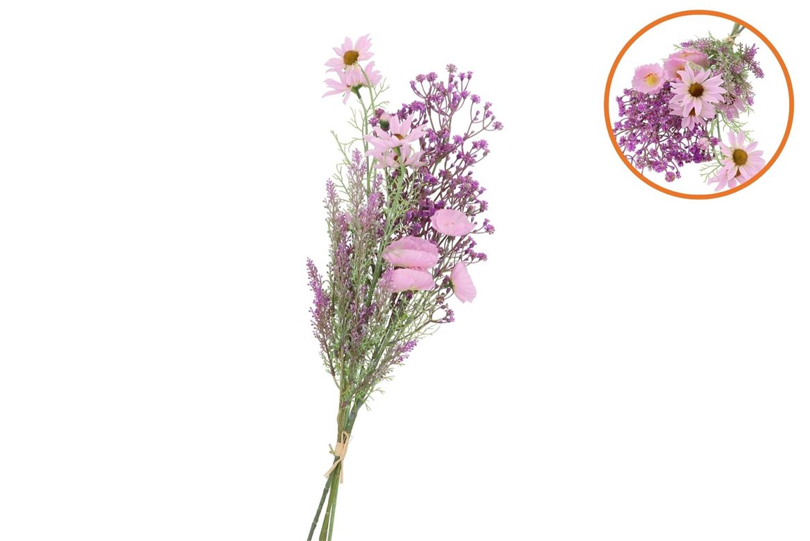 Silk Poppy Rudbeckia Wildflowers Purple 78cm