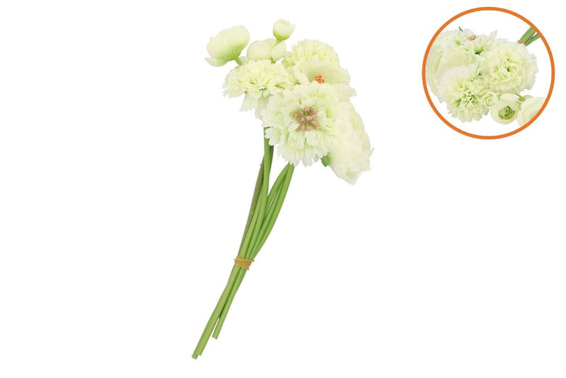 Silk Flowers Ass Cream 23cm P/1