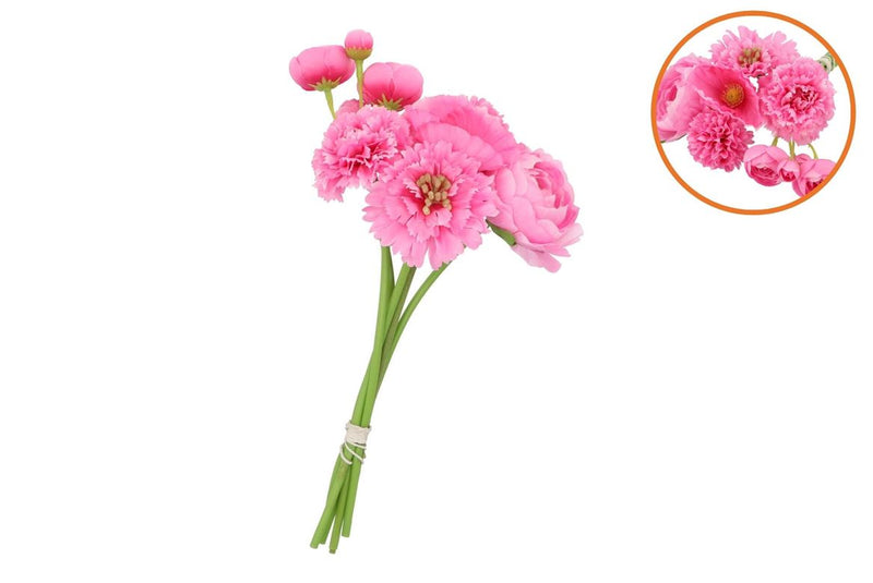Silk Flowers Ass Dark Pink 23cm P/1