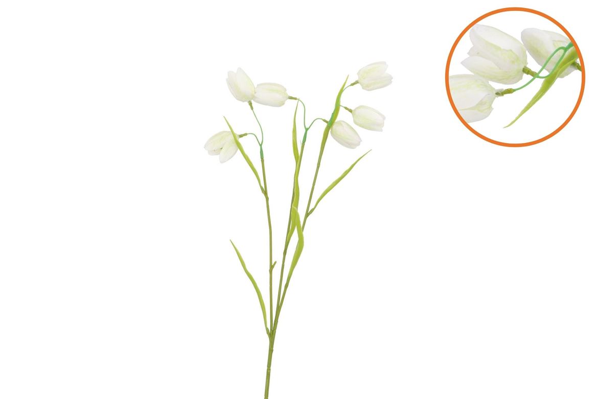 Silk Fritillary Flower White Single Stem 58cm