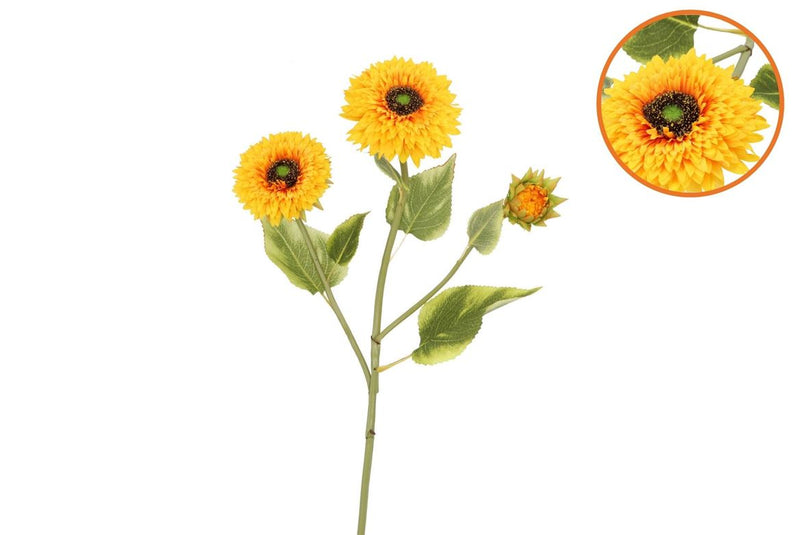 Silk Sunflower Yellow Single Stem 83cm